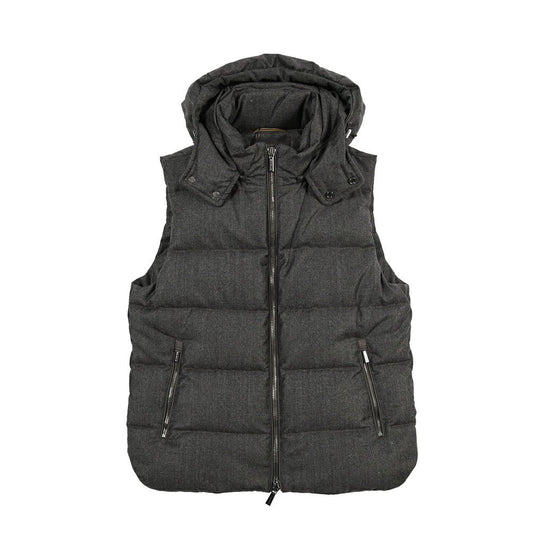 CLEARANCE SALE｜MOORER “FIRE-FF” ウール100% フード付きダウンベスト グレー(MORO) 48 | GUARDAROBA MILANO OFFICIAL STORE