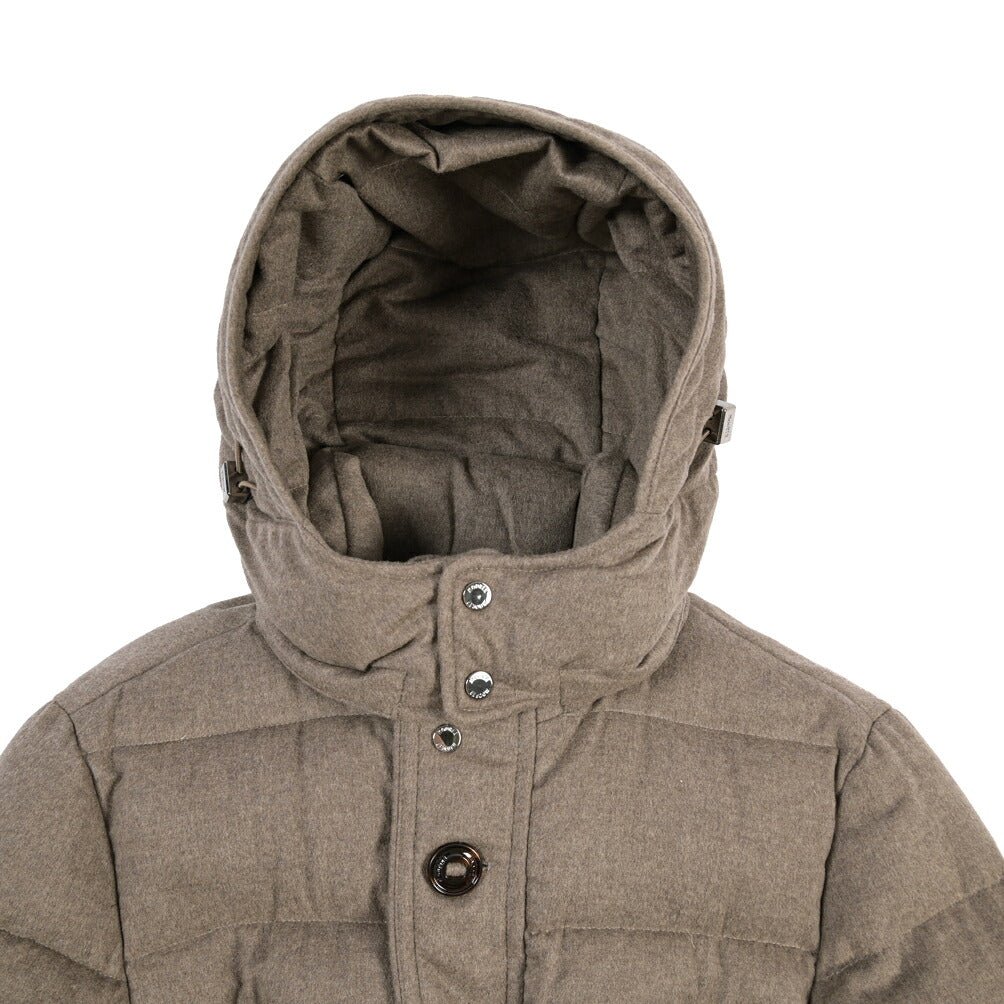 CLEARANCE SALE｜MOORER “GORNER-IL” カシミヤ100% フード付きダウンコート ライトブラウン(NUT) 48 | GUARDAROBA MILANO OFFICIAL STORE