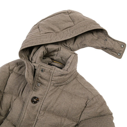 CLEARANCE SALE｜MOORER “GORNER-IL” カシミヤ100% フード付きダウンコート ライトブラウン(NUT) 48 | GUARDAROBA MILANO OFFICIAL STORE