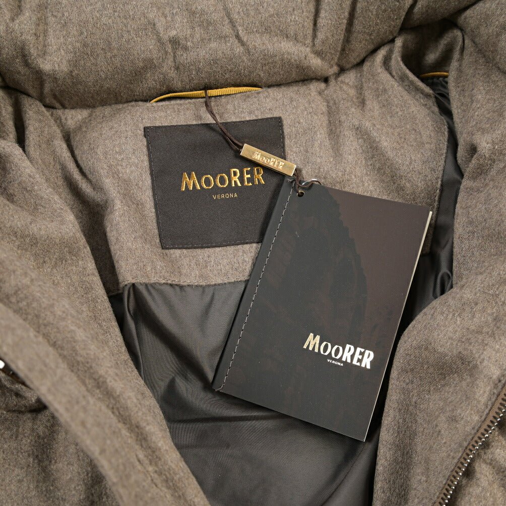 CLEARANCE SALE｜MOORER “GORNER-IL” カシミヤ100% フード付きダウンコート ライトブラウン(NUT) 48 | GUARDAROBA MILANO OFFICIAL STORE