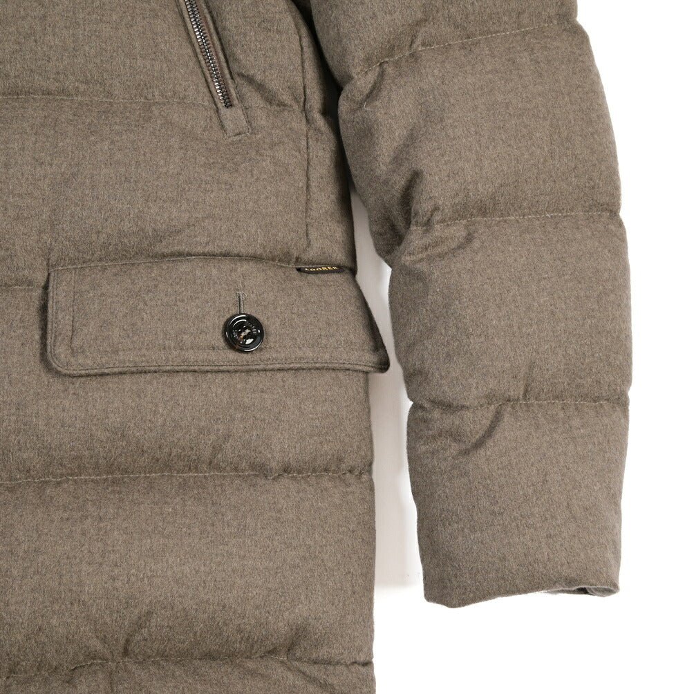 CLEARANCE SALE｜MOORER “GORNER-IL” カシミヤ100% フード付きダウンコート ライトブラウン(NUT) 48 | GUARDAROBA MILANO OFFICIAL STORE