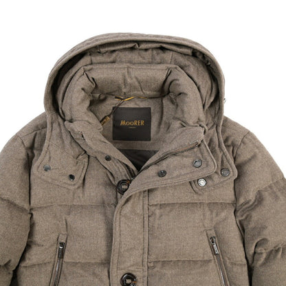 CLEARANCE SALE｜MOORER “GORNER-IL” カシミヤ100% フード付きダウンコート ライトブラウン(NUT) 48 | GUARDAROBA MILANO OFFICIAL STORE