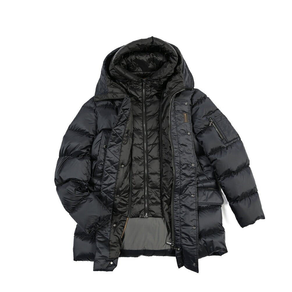 CLEARANCE SALE｜MOORER “GRIMA-SH” ナイロン100% フード付きダウンコート ネイビー(BLU) 50 | GUARDAROBA MILANO OFFICIAL STORE
