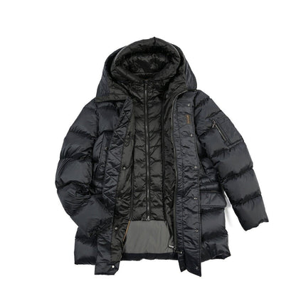 CLEARANCE SALE｜MOORER “GRIMA-SH” ナイロン100% フード付きダウンコート ネイビー(BLU) 50 | GUARDAROBA MILANO OFFICIAL STORE