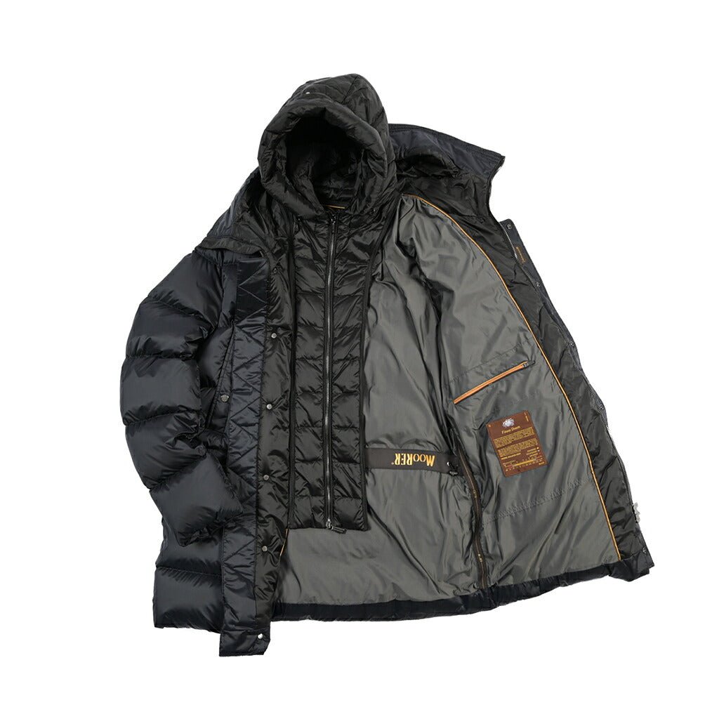 CLEARANCE SALE｜MOORER “GRIMA-SH” ナイロン100% フード付きダウンコート ネイビー(BLU) 50 | GUARDAROBA MILANO OFFICIAL STORE