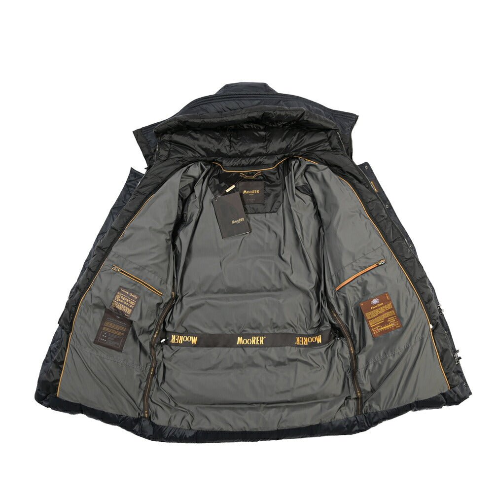 CLEARANCE SALE｜MOORER “GRIMA-SH” ナイロン100% フード付きダウンコート ネイビー(BLU) 50 | GUARDAROBA MILANO OFFICIAL STORE