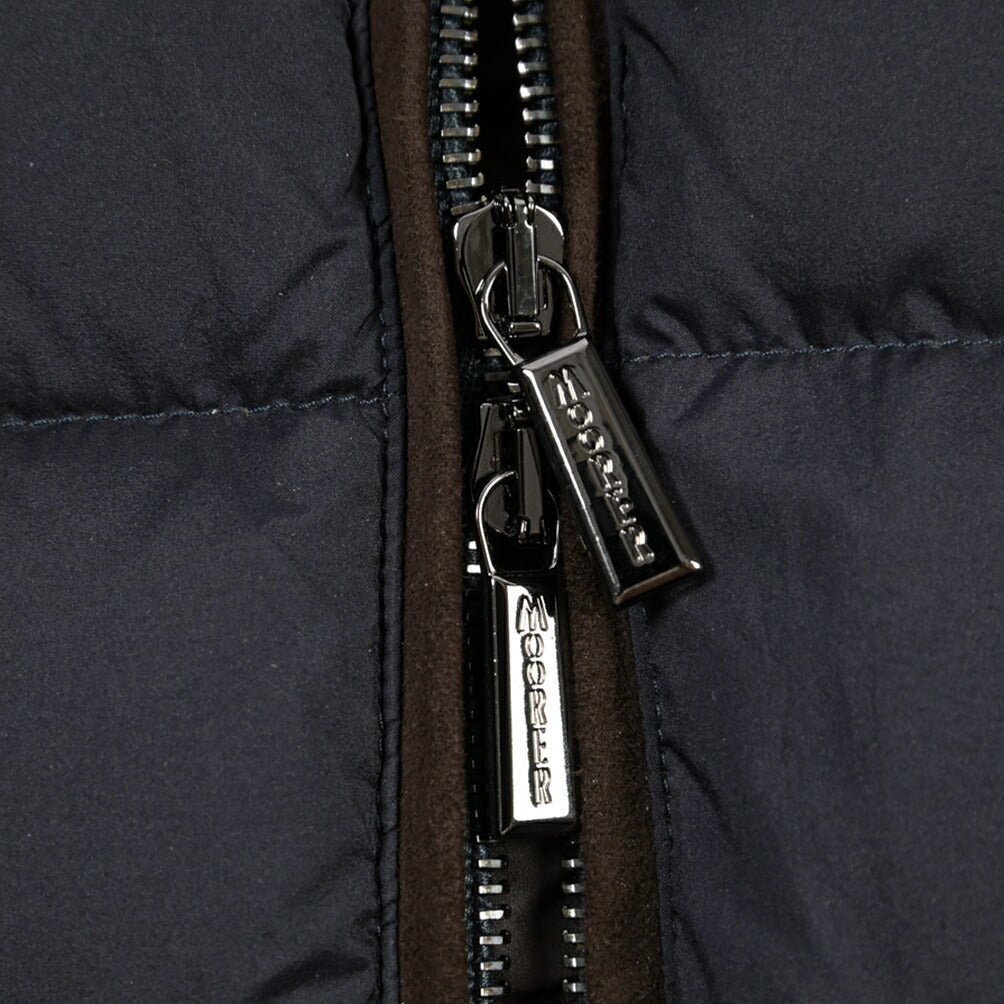 CLEARANCE SALE｜MOORER “JASON-LE” シミヤ混ウール 着脱可能フロントライナー付きダウンチェスターコート ネイビー(NAVY) 48 | GUARDAROBA MILANO OFFICIAL STORE