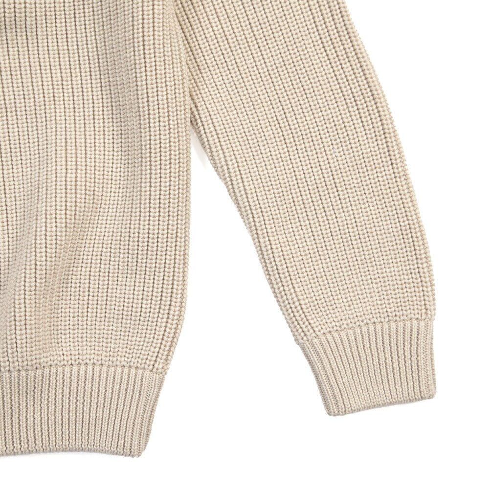 CLEARANCE SALE｜MOORER “KENYON-HN” ウール100% スタンドカラーニットカーディガン ベージュ(MANDORLA) 46 | GUARDAROBA MILANO OFFICIAL STORE