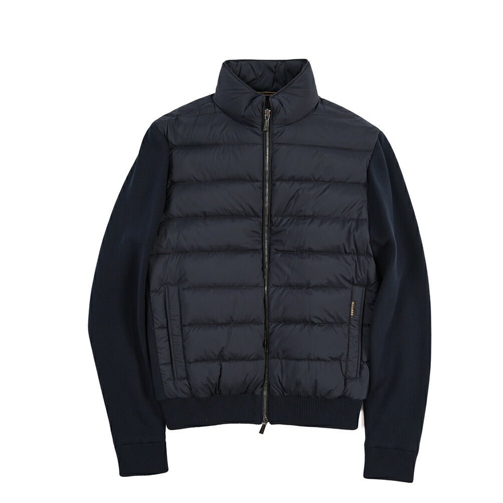 CLEARANCE SALE｜MOORER “LANZI-S3Z” 異素材コンビ スタンドカラーダウンジャケット ネイビー(DARK BLU) 46 | GUARDAROBA MILANO OFFICIAL STORE