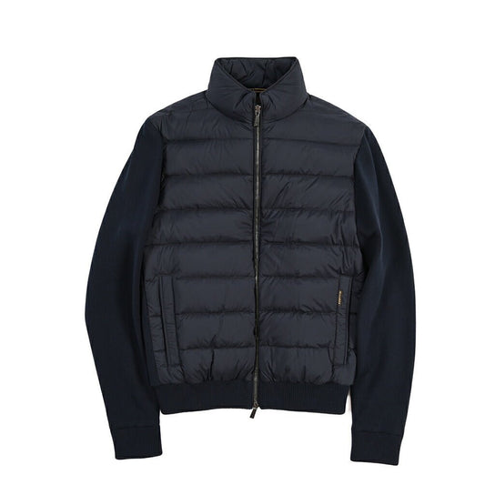CLEARANCE SALE｜MOORER “LANZI-S3Z” 異素材コンビ スタンドカラーダウンジャケット ネイビー(DARK BLU) 46 | GUARDAROBA MILANO OFFICIAL STORE