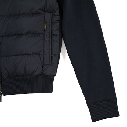 CLEARANCE SALE｜MOORER “LANZI-S3Z” 異素材コンビ スタンドカラーダウンジャケット ネイビー(DARK BLU) 46 | GUARDAROBA MILANO OFFICIAL STORE