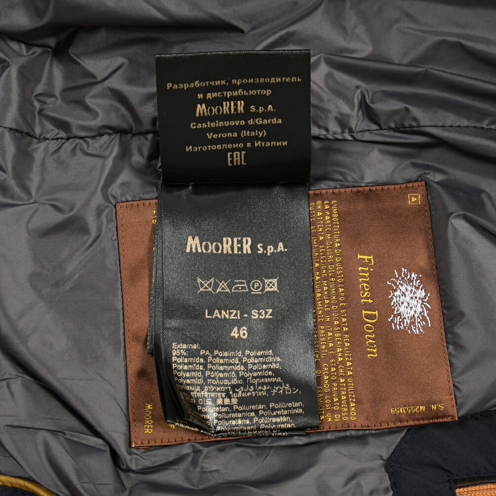 CLEARANCE SALE｜MOORER “LANZI-S3Z” 異素材コンビ スタンドカラーダウンジャケット ネイビー(DARK BLU) 46 | GUARDAROBA MILANO OFFICIAL STORE