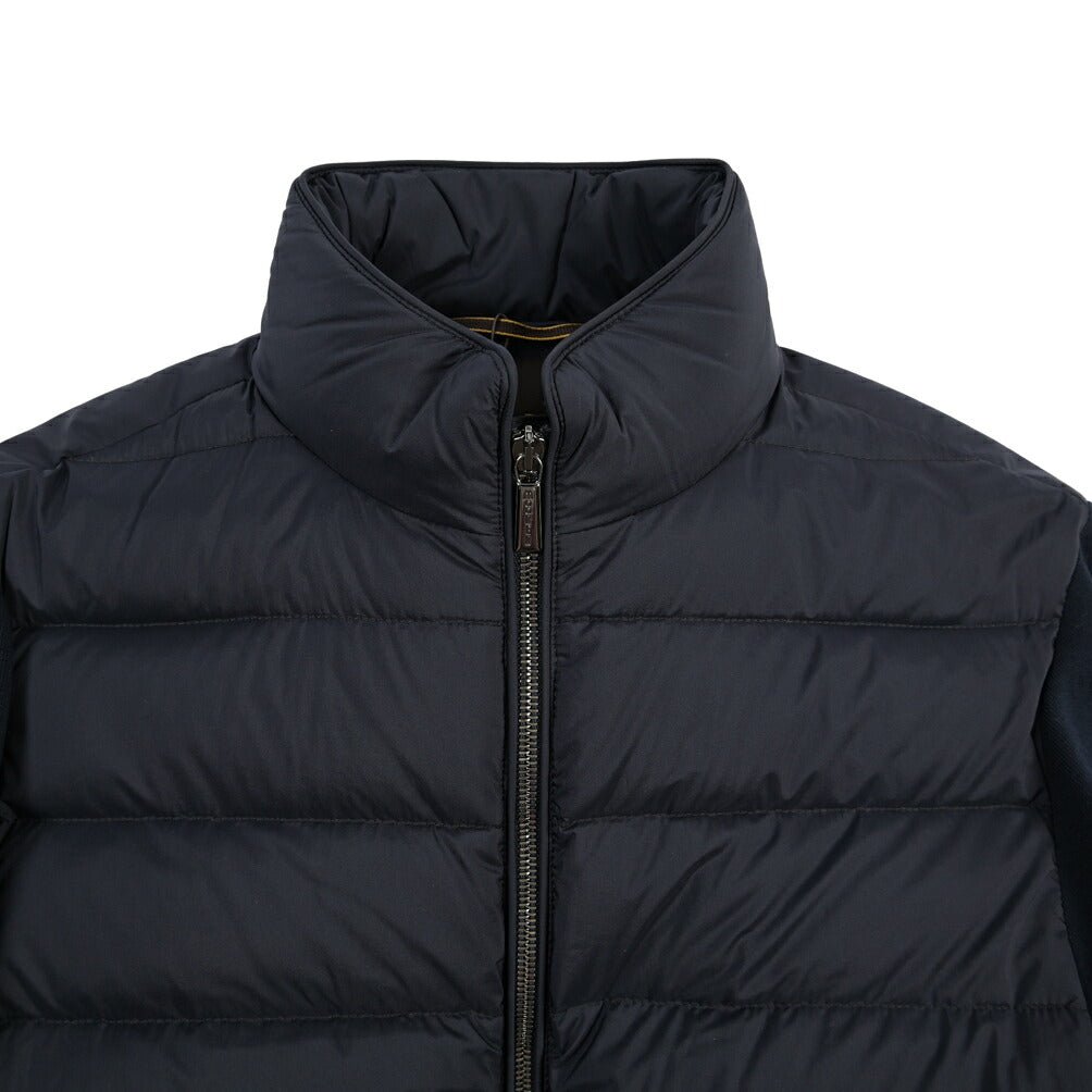 CLEARANCE SALE｜MOORER “LANZI-S3Z” 異素材コンビ スタンドカラーダウンジャケット ネイビー(DARK BLU) 46 | GUARDAROBA MILANO OFFICIAL STORE