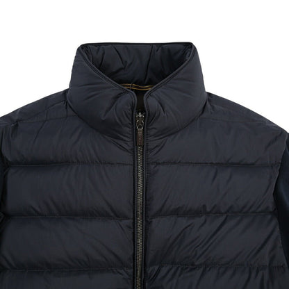 CLEARANCE SALE｜MOORER “LANZI-S3Z” 異素材コンビ スタンドカラーダウンジャケット ネイビー(DARK BLU) 46 | GUARDAROBA MILANO OFFICIAL STORE