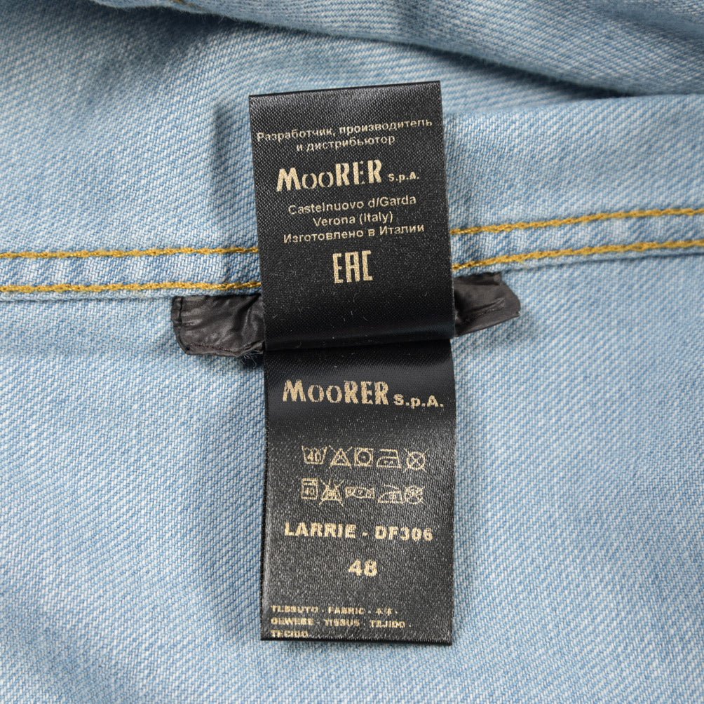 CLEARANCE SALE｜MOORER “LARRIE-DF306” コットン100% ウエスタンデニムシャツ ライトブルー(VINTAGE CHIARO) 46 | GUARDAROBA MILANO OFFICIAL STORE