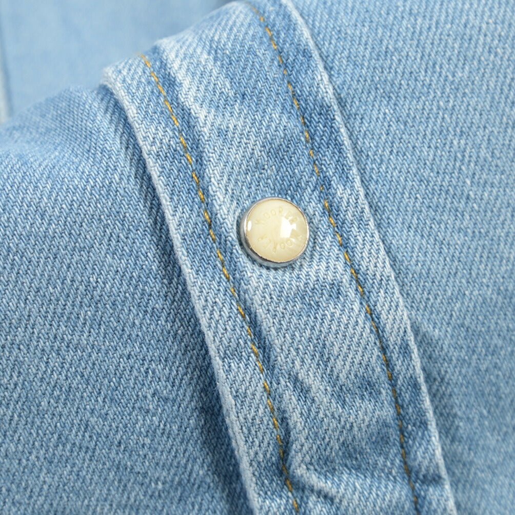 CLEARANCE SALE｜MOORER “LARRIE-DF306” コットン100% ウエスタンデニムシャツ ライトブルー(VINTAGE CHIARO) 46 | GUARDAROBA MILANO OFFICIAL STORE