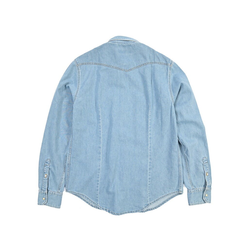 CLEARANCE SALE｜MOORER “LARRIE-DF306” コットン100% ウエスタンデニムシャツ ライトブルー(VINTAGE CHIARO) 46 | GUARDAROBA MILANO OFFICIAL STORE