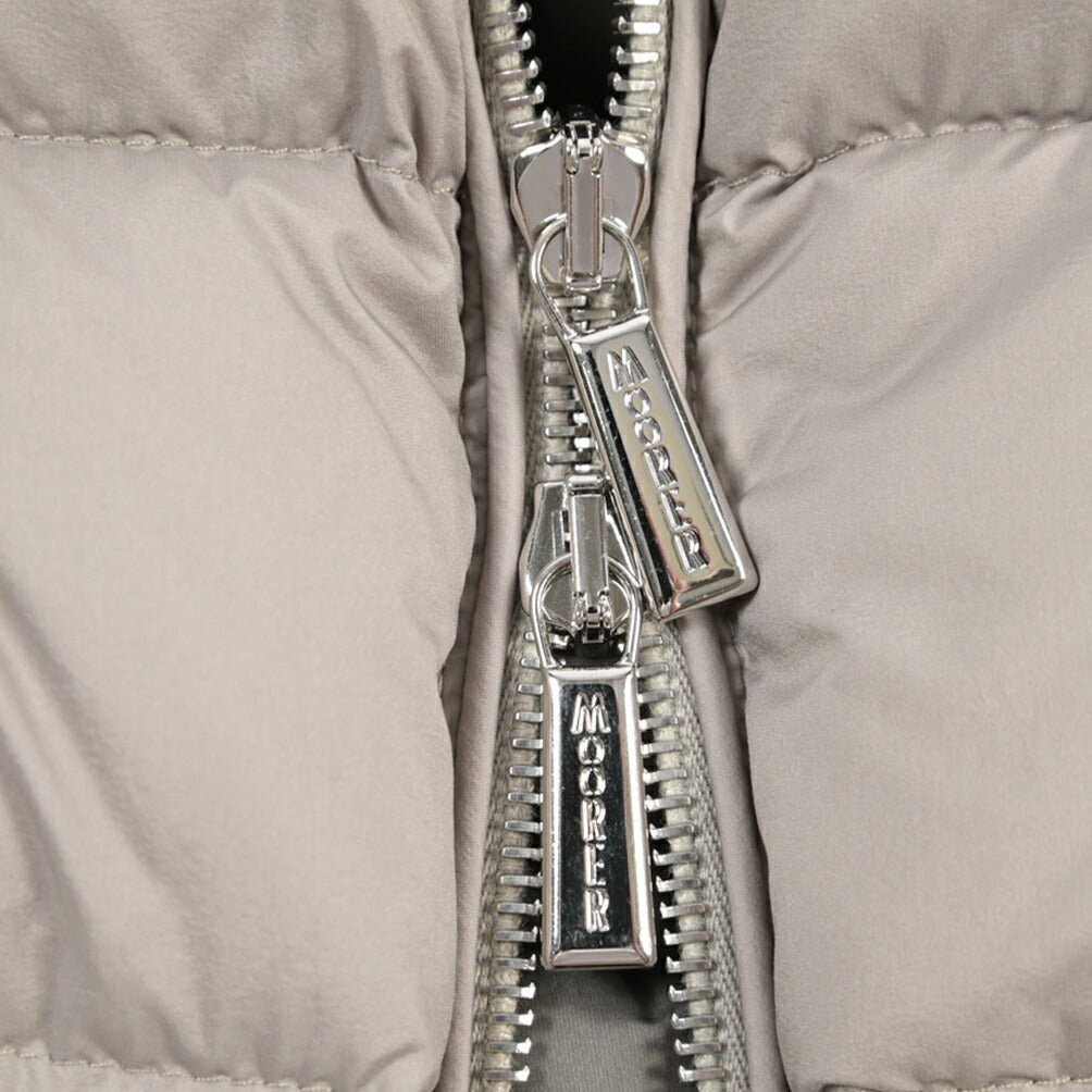 CLEARANCE SALE｜MOORER “LENZ-S3L” ニットコンビ フード付きダウンジャケット ベージュ(PEARL) 48 | GUARDAROBA MILANO OFFICIAL STORE