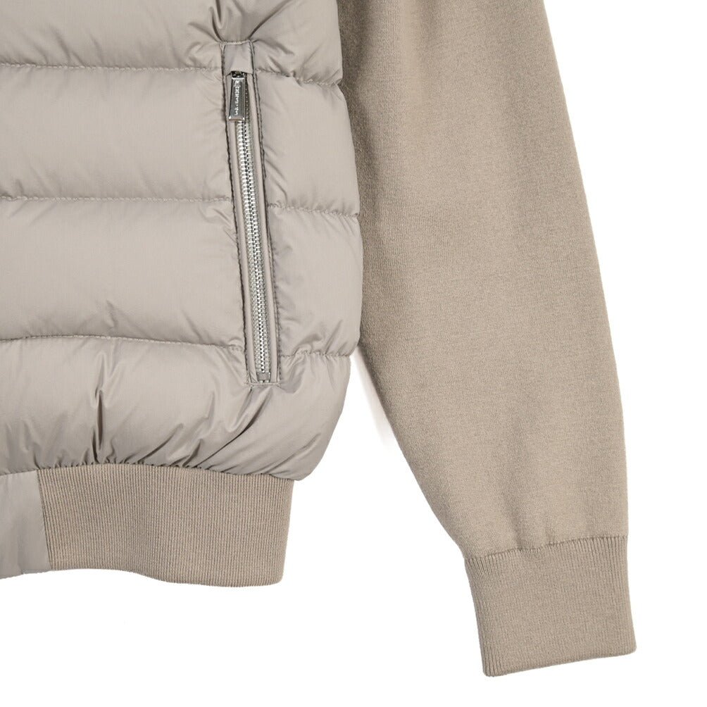 CLEARANCE SALE｜MOORER “LENZ-S3L” ニットコンビ フード付きダウンジャケット ベージュ(PEARL) 48 | GUARDAROBA MILANO OFFICIAL STORE