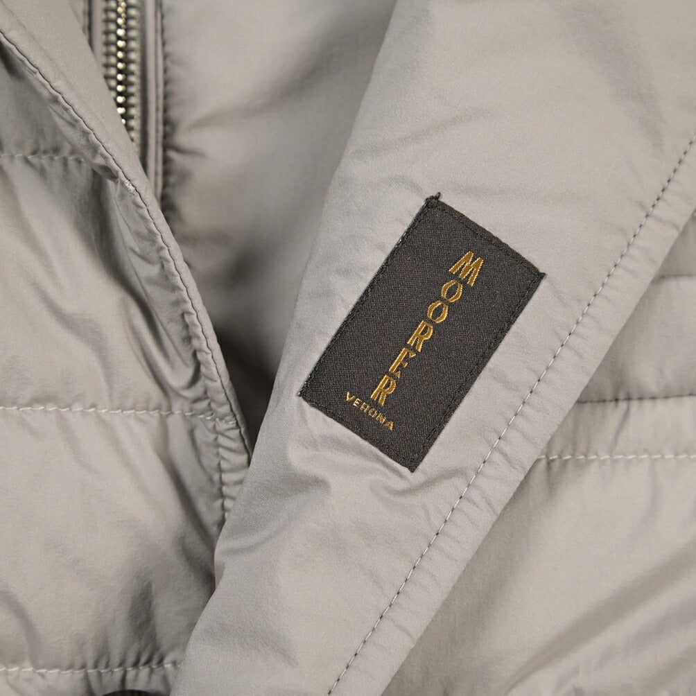 CLEARANCE SALE｜MOORER “MASSIMO-S3Z” ニットコンビ フード付きダウンジャケット グレー(PEARL) 44 | GUARDAROBA MILANO OFFICIAL STORE