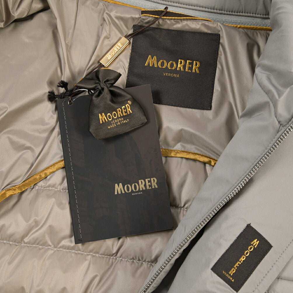 CLEARANCE SALE｜MOORER “MASSIMO-S3Z” ニットコンビ フード付きダウンジャケット グレー(PEARL) 44 | GUARDAROBA MILANO OFFICIAL STORE