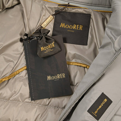 CLEARANCE SALE｜MOORER “MASSIMO-S3Z” ニットコンビ フード付きダウンジャケット グレー(PEARL) 44 | GUARDAROBA MILANO OFFICIAL STORE