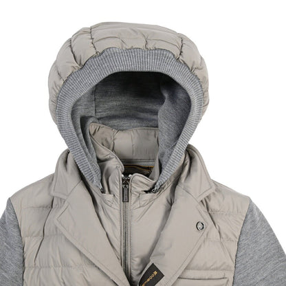 CLEARANCE SALE｜MOORER “MASSIMO-S3Z” ニットコンビ フード付きダウンジャケット グレー(PEARL) 44 | GUARDAROBA MILANO OFFICIAL STORE