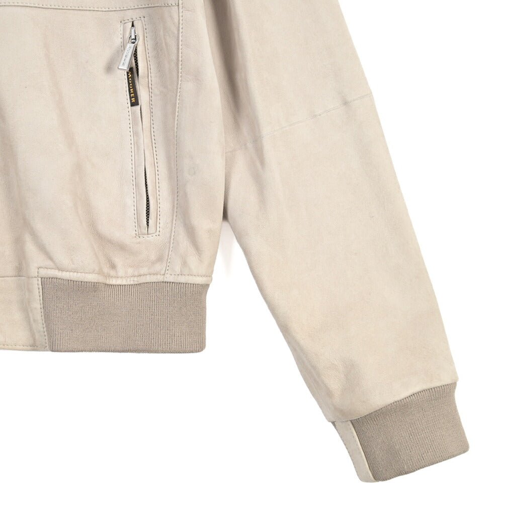 CLEARANCE SALE｜MOORER “MAURILIO-CPF” ラムスキン100% スエードレザーブルゾン MA-1 ベージュ(GESSO) 48 | GUARDAROBA MILANO OFFICIAL STORE