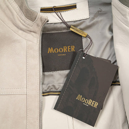 CLEARANCE SALE｜MOORER “MAURILIO-CPF” ラムスキン100% スエードレザーブルゾン MA-1 ベージュ(GESSO) 48 | GUARDAROBA MILANO OFFICIAL STORE