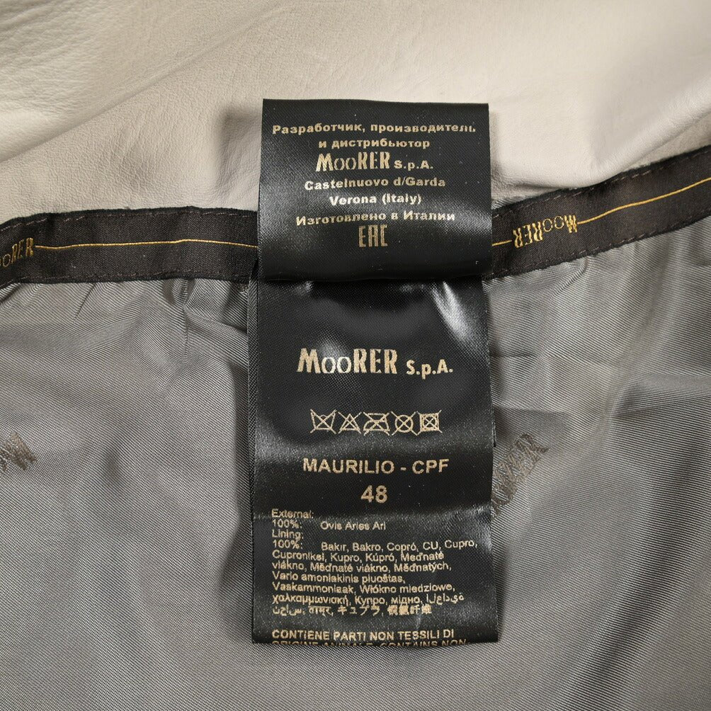 CLEARANCE SALE｜MOORER “MAURILIO-CPF” ラムスキン100% スエードレザーブルゾン MA-1 ベージュ(GESSO) 48 | GUARDAROBA MILANO OFFICIAL STORE
