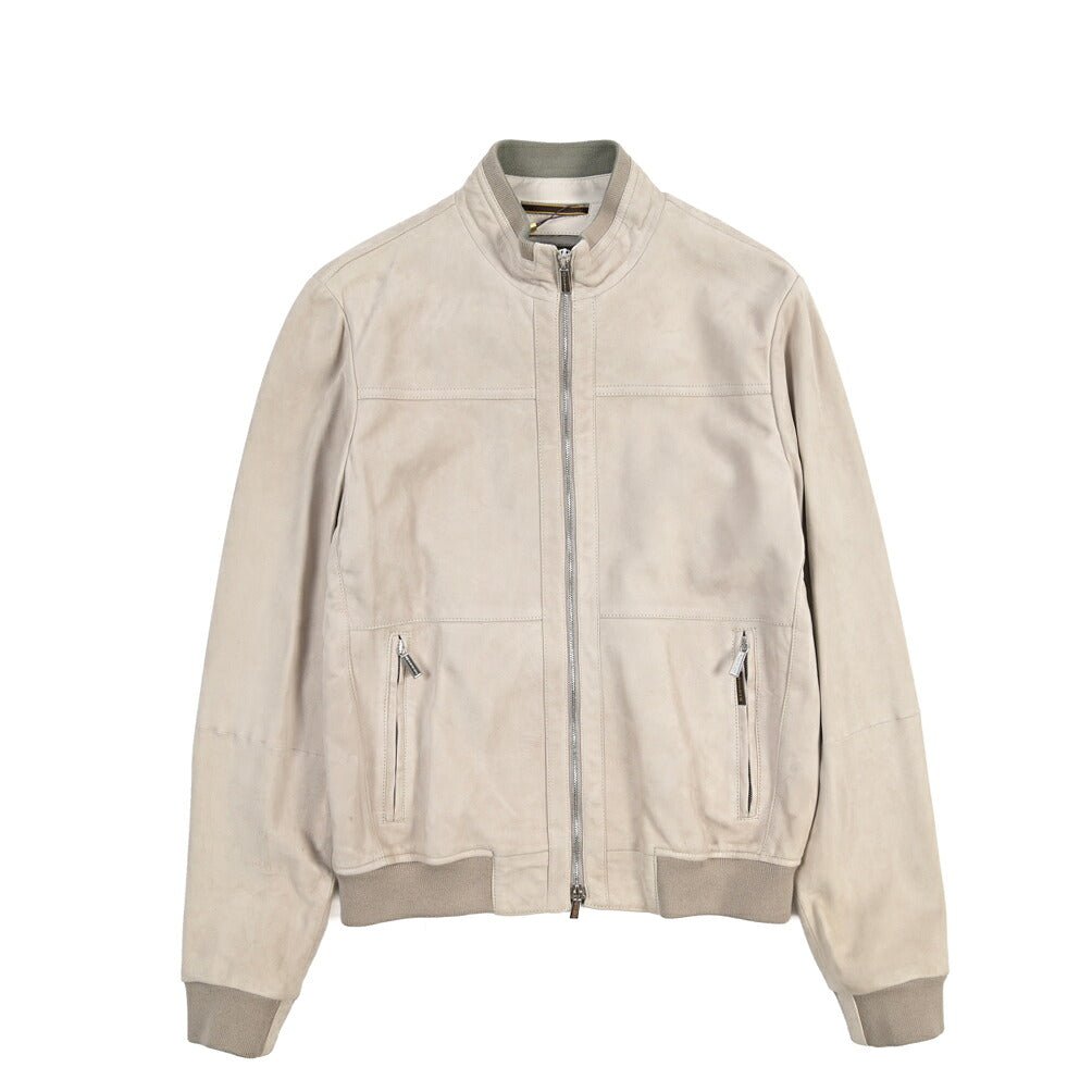 CLEARANCE SALE｜MOORER “MAURILIO-CPF” ラムスキン100% スエードレザーブルゾン MA-1 ベージュ(GESSO) 48 | GUARDAROBA MILANO OFFICIAL STORE