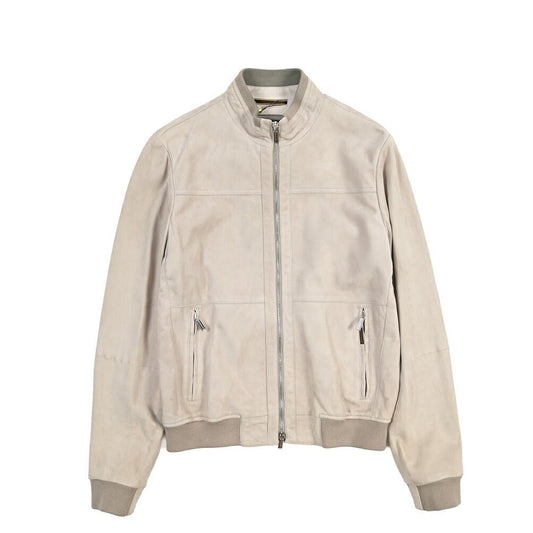 CLEARANCE SALE｜MOORER “MAURILIO-CPF” ラムスキン100% スエードレザーブルゾン MA-1 ベージュ(GESSO) 48 | GUARDAROBA MILANO OFFICIAL STORE