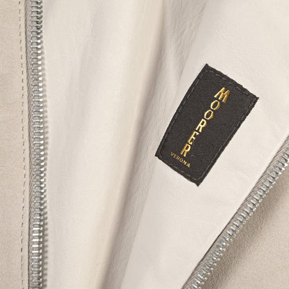 CLEARANCE SALE｜MOORER “MAURILIO-CPF” ラムスキン100% スエードレザーブルゾン MA-1 ベージュ(GESSO) 48 | GUARDAROBA MILANO OFFICIAL STORE