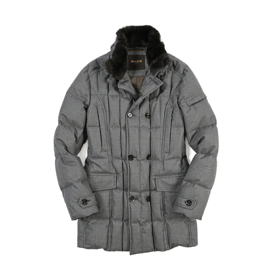 CLEARANCE SALE｜MOORER “MORRIS-CL” カシミヤ100% 立襟ファー付ダウンジャケット グレー(GRIGIO) 48 | GUARDAROBA MILANO OFFICIAL STORE