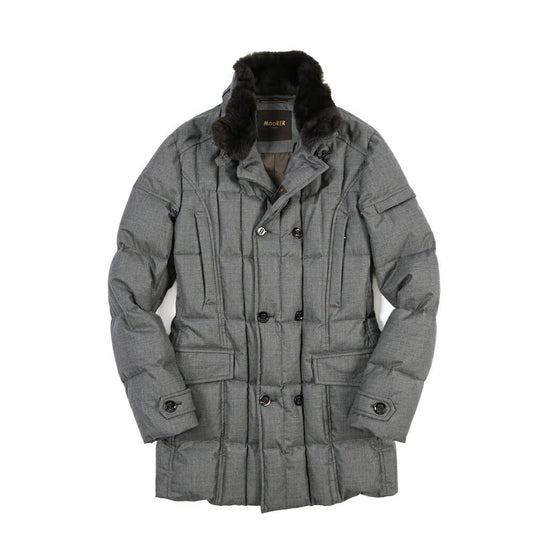 CLEARANCE SALE｜MOORER “MORRIS-CL” カシミヤ100% 立襟ファー付ダウンジャケット グレー(GRIGIO) 48 | GUARDAROBA MILANO OFFICIAL STORE