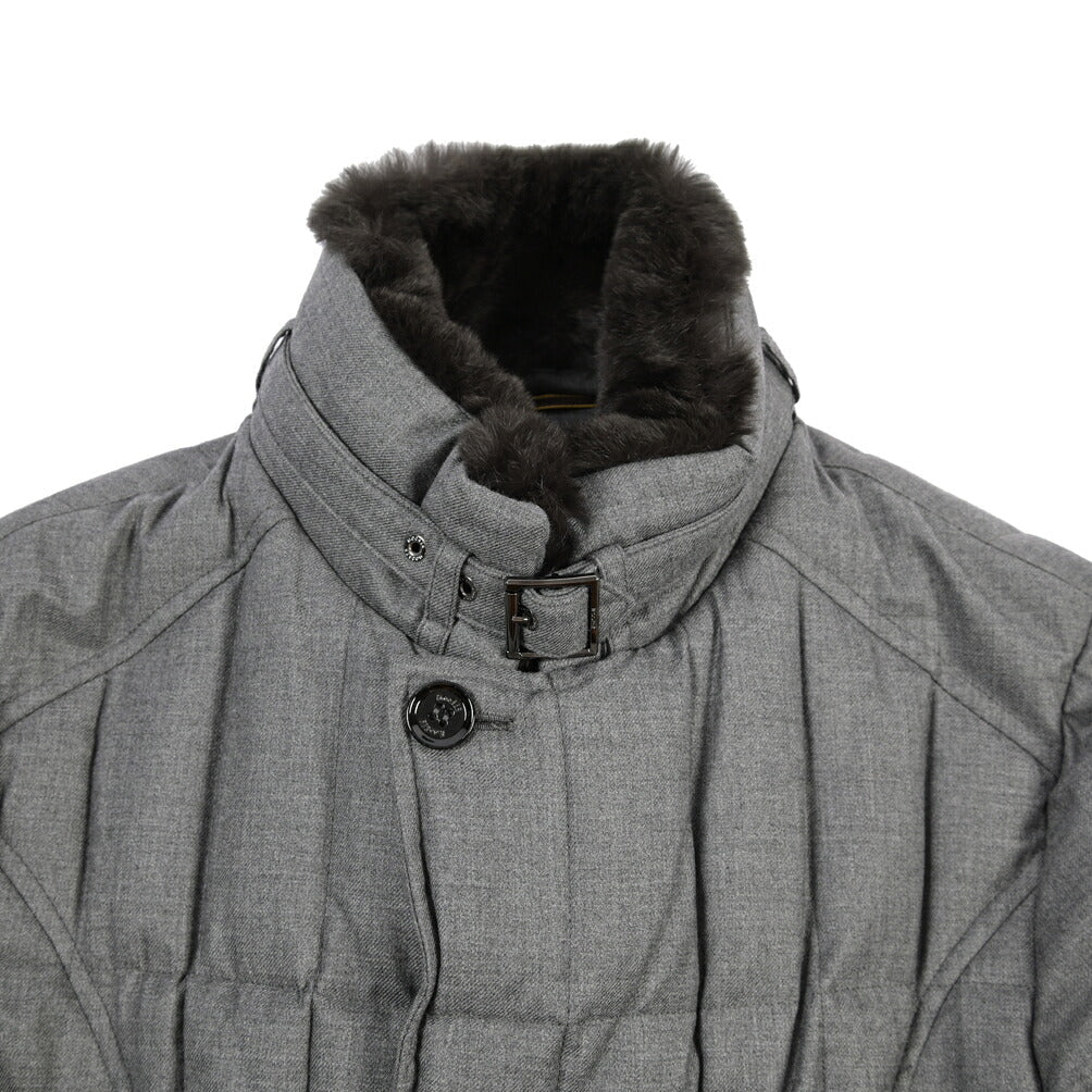 CLEARANCE SALE｜MOORER “MORRIS-CL” カシミヤ100% 立襟ファー付ダウンジャケット グレー(GRIGIO) 48 | GUARDAROBA MILANO OFFICIAL STORE