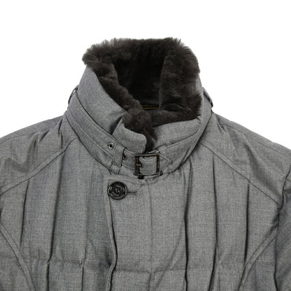 CLEARANCE SALE｜MOORER “MORRIS-CL” カシミヤ100% 立襟ファー付ダウンジャケット グレー(GRIGIO) 48 | GUARDAROBA MILANO OFFICIAL STORE