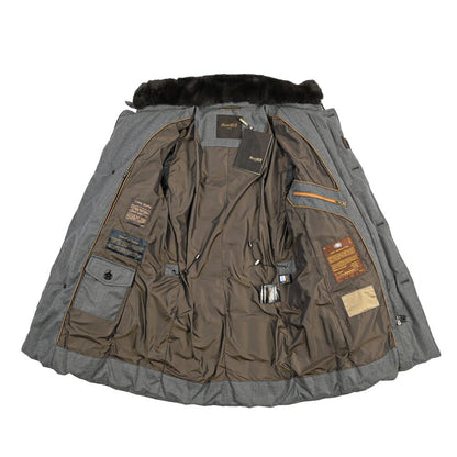 CLEARANCE SALE｜MOORER “MORRIS-CL” カシミヤ100% 立襟ファー付ダウンジャケット グレー(GRIGIO) 48 | GUARDAROBA MILANO OFFICIAL STORE