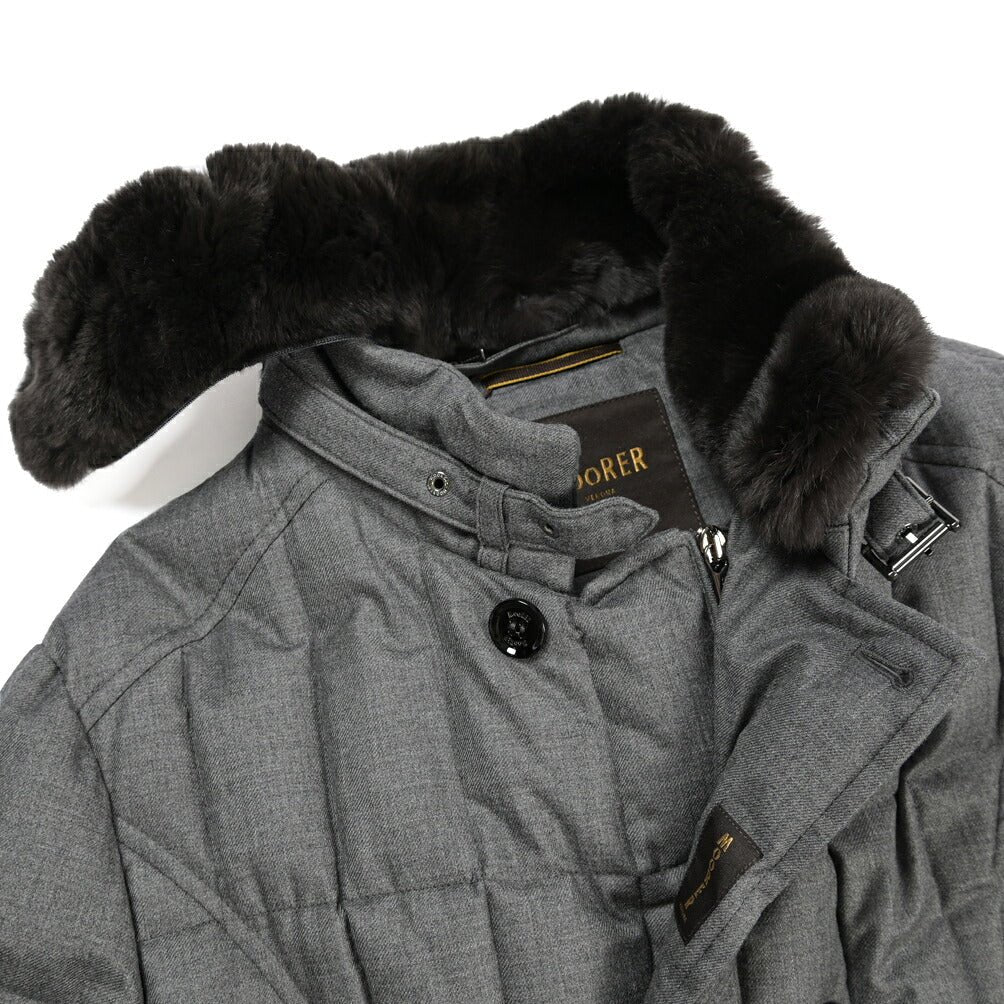 CLEARANCE SALE｜MOORER “MORRIS-CL” カシミヤ100% 立襟ファー付ダウンジャケット グレー(GRIGIO) 48 | GUARDAROBA MILANO OFFICIAL STORE
