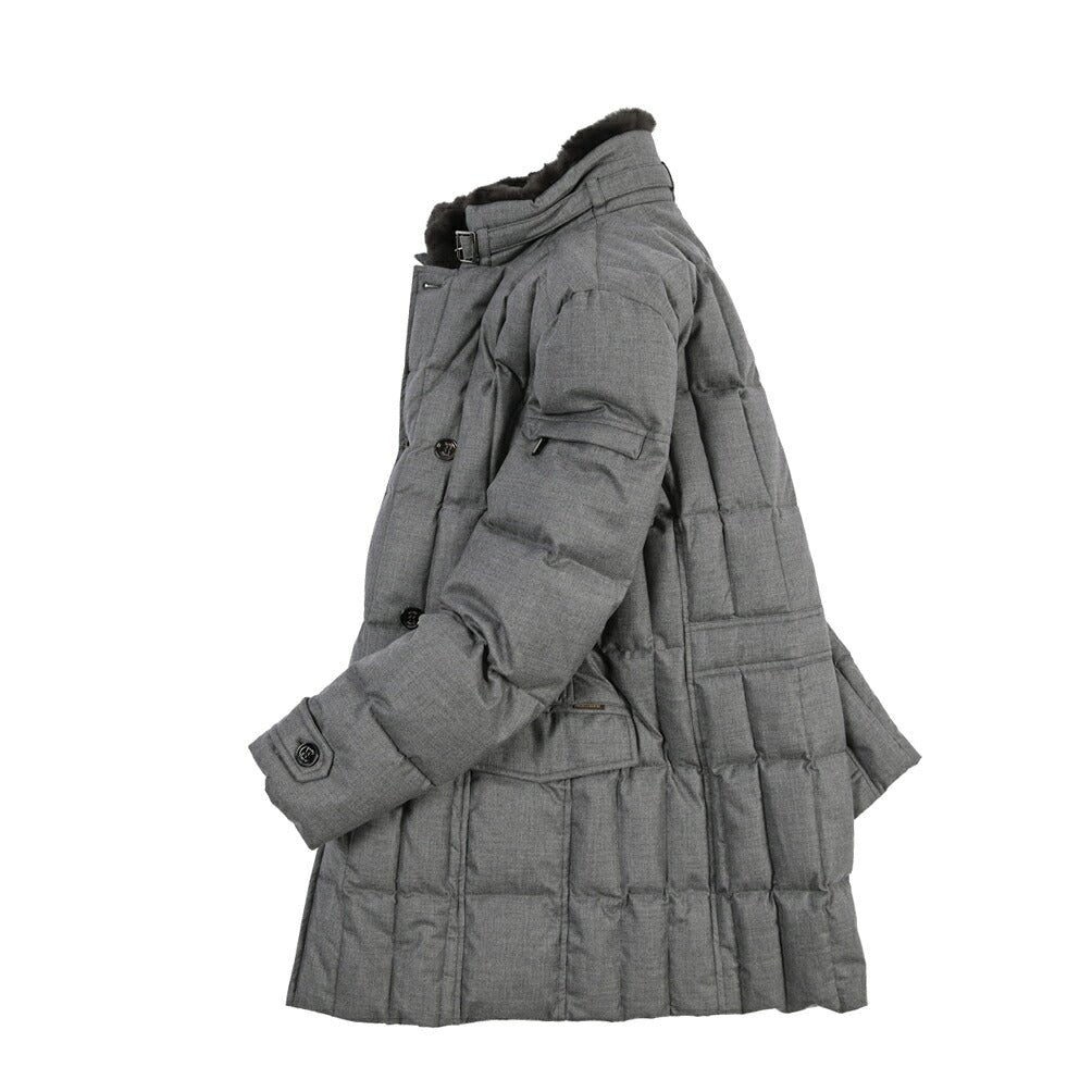 CLEARANCE SALE｜MOORER “MORRIS-CL” カシミヤ100% 立襟ファー付ダウンジャケット グレー(GRIGIO) 48 | GUARDAROBA MILANO OFFICIAL STORE