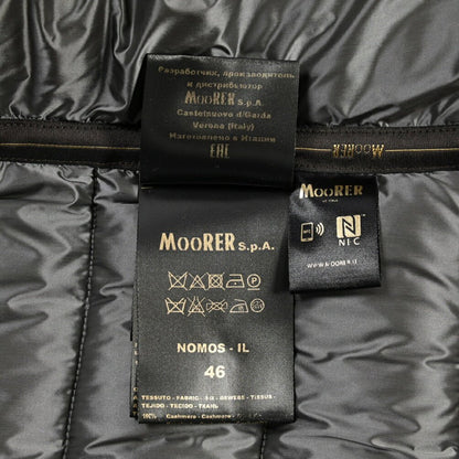 CLEARANCE SALE｜MOORER “NOMOS-IL” カシミヤ100% 着脱可能フロントライナー付きダウンジャケット グレー(GHIACCIO) 46 | GUARDAROBA MILANO OFFICIAL STORE