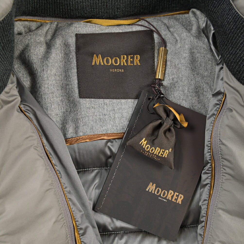 CLEARANCE SALE｜MOORER “NOMOS-IL” カシミヤ100% 着脱可能フロントライナー付きダウンジャケット グレー(GHIACCIO) 46 | GUARDAROBA MILANO OFFICIAL STORE