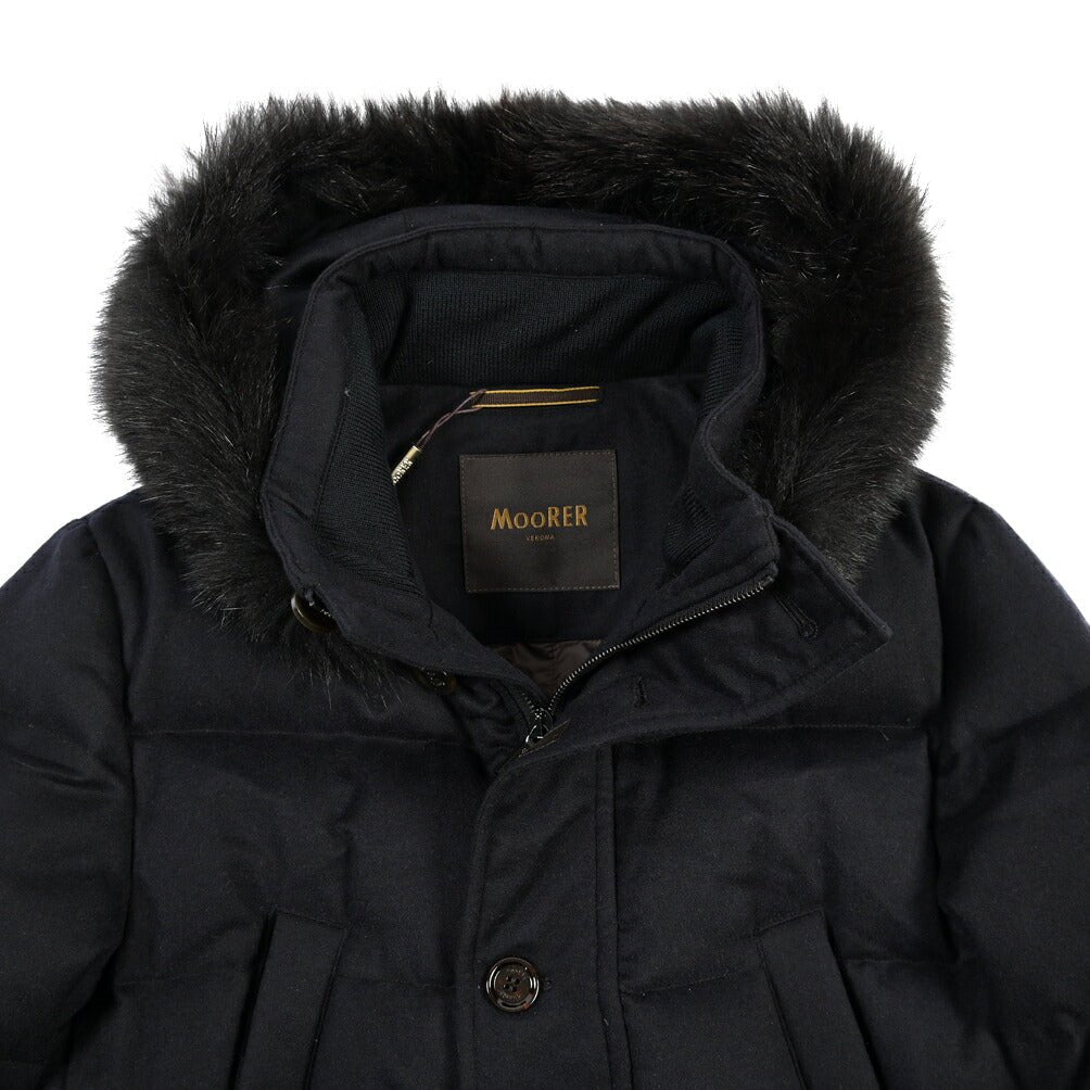 CLEARANCE SALE｜MOORER “PHILIP-IL” カシミヤ100% スタンドカラーダウンジャケット / Loro Piana製生地 (RAIN SYSTEM) ネイビー(BLU SCURO) 44 | GUARDAROBA MILANO OFFICIAL STORE