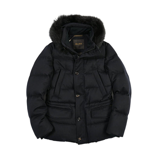 CLEARANCE SALE｜MOORER “PHILIP-IL” カシミヤ100% スタンドカラーダウンジャケット / Loro Piana製生地 (RAIN SYSTEM) ネイビー(BLU SCURO) 44 | GUARDAROBA MILANO OFFICIAL STORE