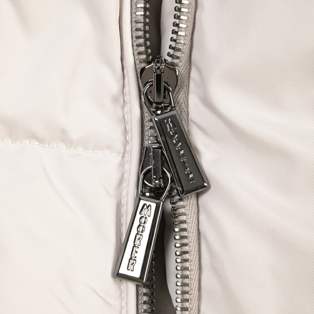 CLEARANCE SALE｜MOORER “SIRO-KM” 高密度ポリエステル 立襟ファー付ダウンジャケット オフホワイト(AVORIO) 44 | GUARDAROBA MILANO OFFICIAL STORE