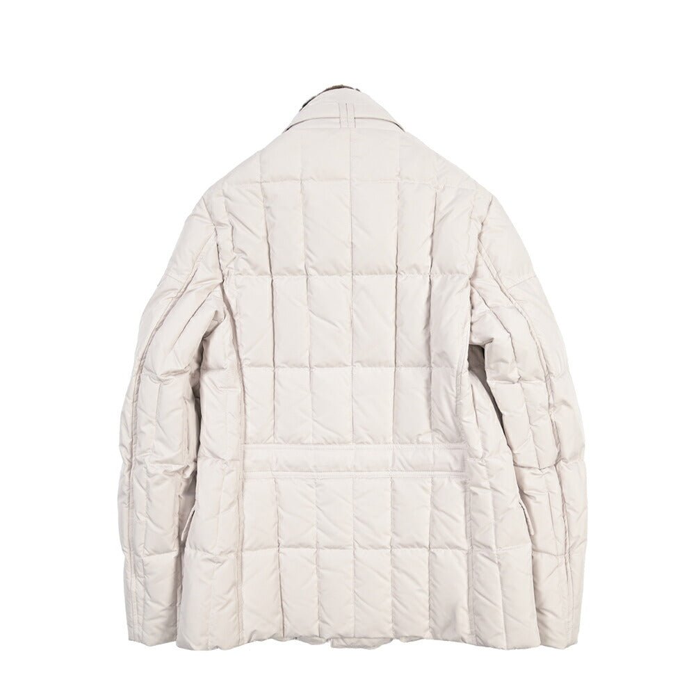 CLEARANCE SALE｜MOORER “SIRO-KM” 高密度ポリエステル 立襟ファー付ダウンジャケット オフホワイト(AVORIO) 44 | GUARDAROBA MILANO OFFICIAL STORE