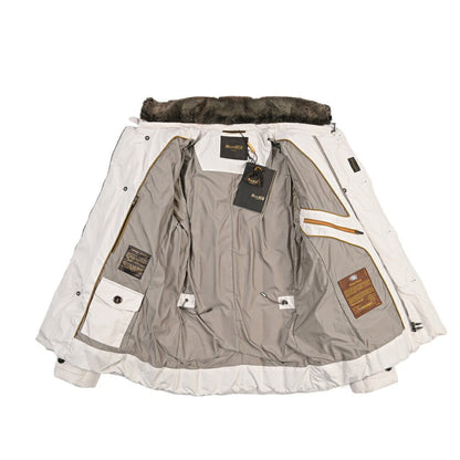 CLEARANCE SALE｜MOORER “SIRO-KM” 高密度ポリエステル 立襟ファー付ダウンジャケット オフホワイト(AVORIO) 44 | GUARDAROBA MILANO OFFICIAL STORE