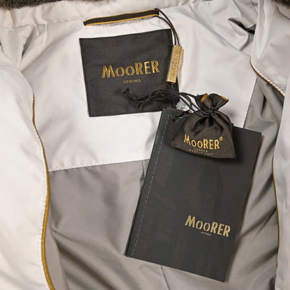 CLEARANCE SALE｜MOORER “SIRO-KM” 高密度ポリエステル 立襟ファー付ダウンジャケット オフホワイト(AVORIO) 44 | GUARDAROBA MILANO OFFICIAL STORE