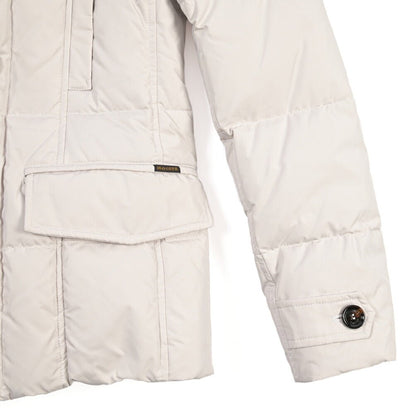 CLEARANCE SALE｜MOORER “SIRO-KM” 高密度ポリエステル 立襟ファー付ダウンジャケット オフホワイト(AVORIO) 44 | GUARDAROBA MILANO OFFICIAL STORE