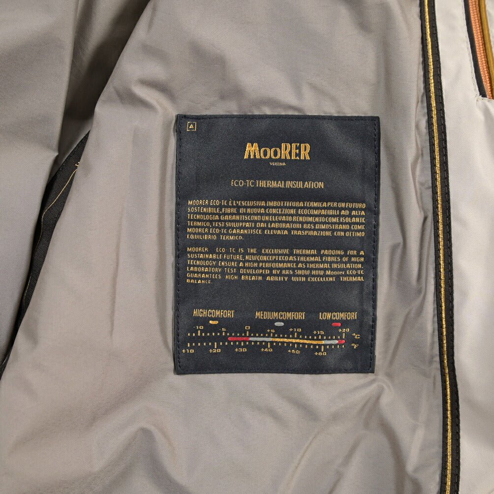 CLEARANCE SALE｜MOORER “STAZIO-SKT” ポリエステル100% スタンドカラー中綿ジャケット / ACQUA PROOF (防水) ベージュ(AVORIO) 48 | GUARDAROBA MILANO OFFICIAL STORE